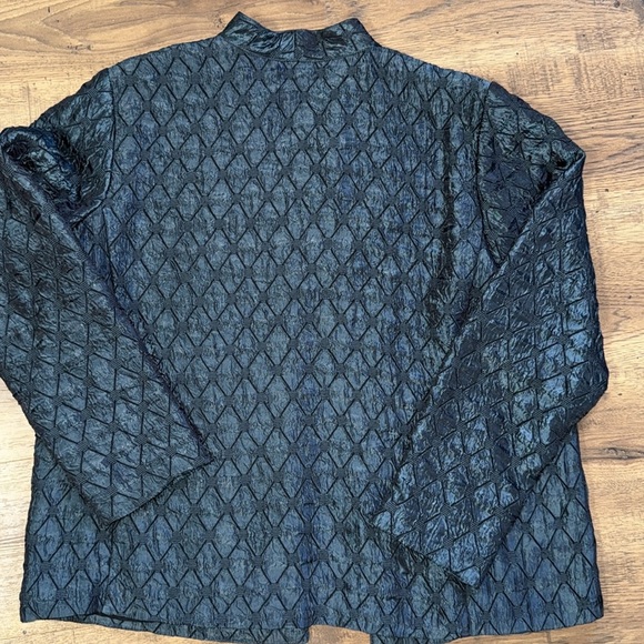 VINTAGE LAURA ASHLEY Formal Navy Textured Jacket. Size L - Picture 9 of 9